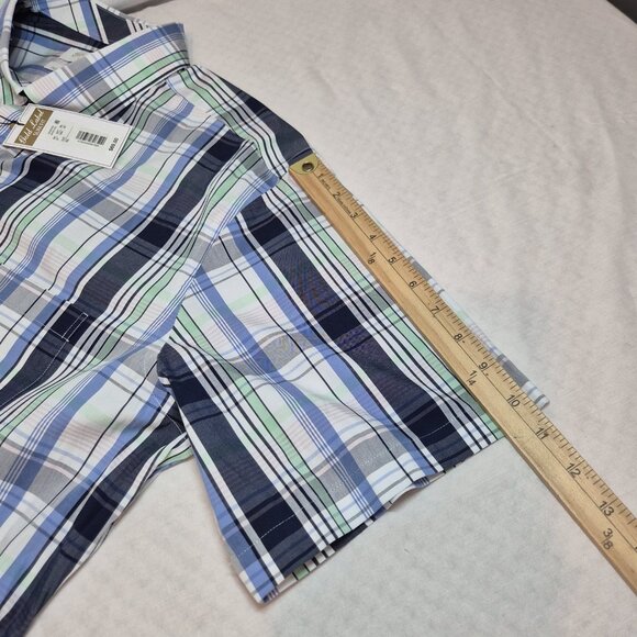 Roundtree & Yorke Gold Label Men's Shirt Size XXL Short S White Blue  Plaid (45) - Picture 11 of 11